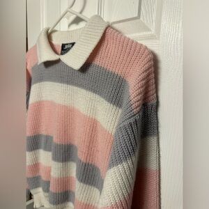 Vintage 70’s Jolie New York Tri-Colored Striped Sweater